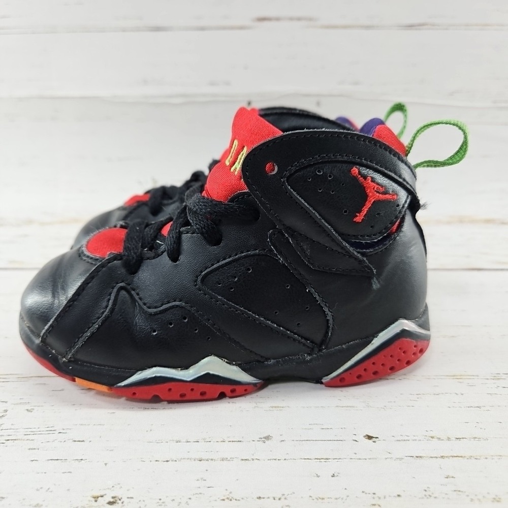 Nike Jordan 7 Retro Marvin The Martian Toddler Size 8C Black‎ Sneaker 304772-028